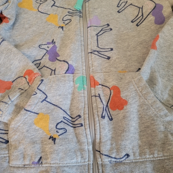 Cat and Jack unicorn zip Sweat shirt - Picture 3 of 7